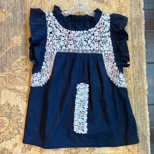 Never worn JMarie Navy Womens blouse - navy - new without tags XS